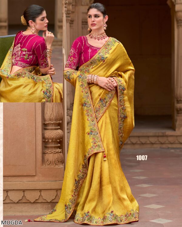 Ethnicrang Presents Latest Trends And Classics Wedding Wear Designer Un-Stitch Saree With Blouse