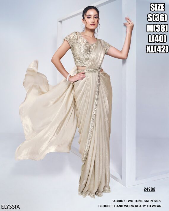 Presenting Designer Ready To Wear Sarees For Wedding Functions And Parties
