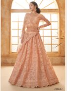 WeddingWear Cording And Thread Work Semi-Stitched Bridal Lehenga Choli