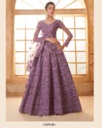 WeddingWear Cording And Thread Work Semi-Stitched Bridal Lehenga Choli