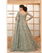 WeddingWear Cording And Thread Work Semi-Stitched Bridal Lehenga Choli