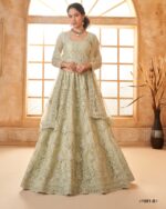 WeddingWear Cording And Thread Work Semi-Stitched Bridal Lehenga Choli