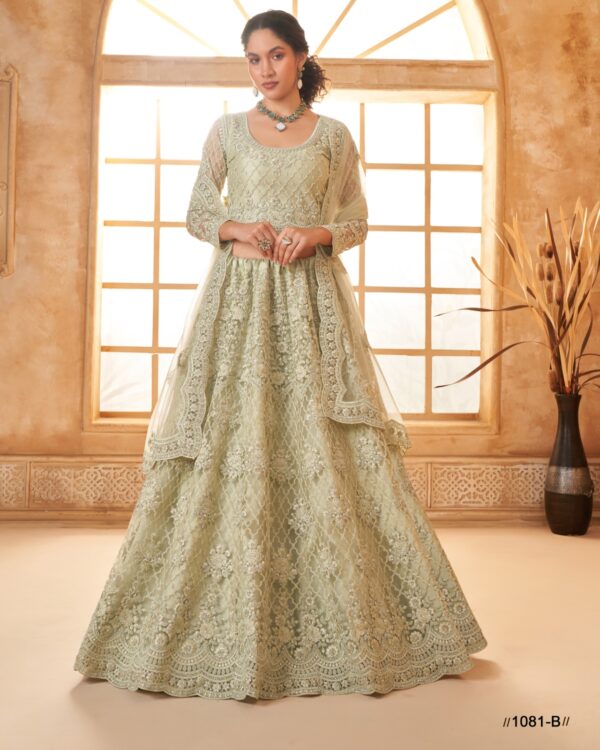 WeddingWear Cording And Thread Work Semi-Stitched Bridal Lehenga Choli