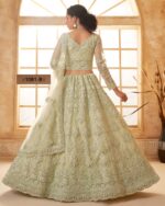 WeddingWear Cording And Thread Work Semi-Stitched Bridal Lehenga Choli