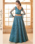 WeddingWear Cording And Thread Work Semi-Stitched Bridal Lehenga Choli