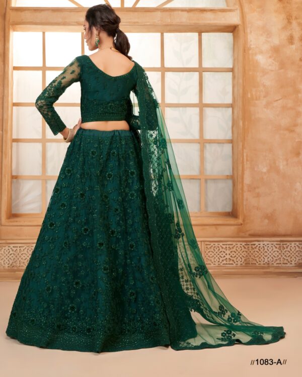 WeddingWear Cording And Thread Work Semi-Stitched Bridal Lehenga Choli