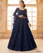 WeddingWear Cording And Thread Work Semi-Stitched Bridal Lehenga Choli