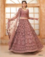 WeddingWear Cording And Thread Work Semi-Stitched Bridal Lehenga Choli