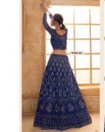 WeddingWear Cording And Thread Work Semi-Stitched Bridal Lehenga Choli