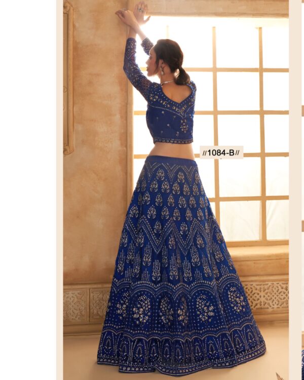 WeddingWear Cording And Thread Work Semi-Stitched Bridal Lehenga Choli