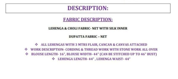 WeddingWear Cording And Thread Work Semi-Stitched Bridal Lehenga Choli