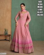 Introducing Our Fabulous Embroidered Georgette Festival Wear Gown With Dupatta