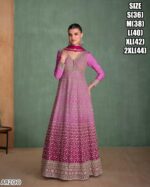 Introducing Our Fabulous Embroidered Georgette Festival Wear Gown With Dupatta