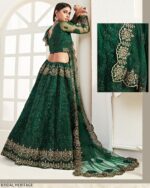 Captivating Cording Embroidered Net Wedding Wear Semi-Stitched Lehenga Choli