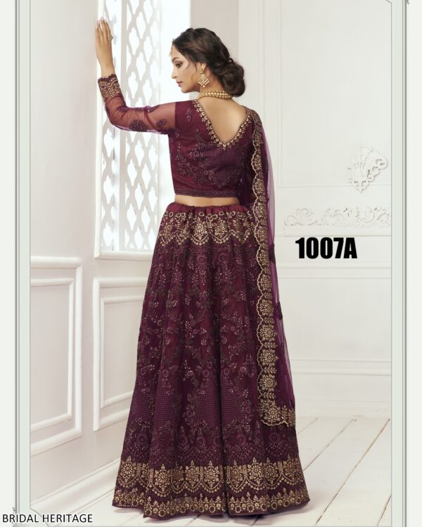 Captivating Cording Embroidered Net Wedding Wear Semi-Stitched Lehenga Choli