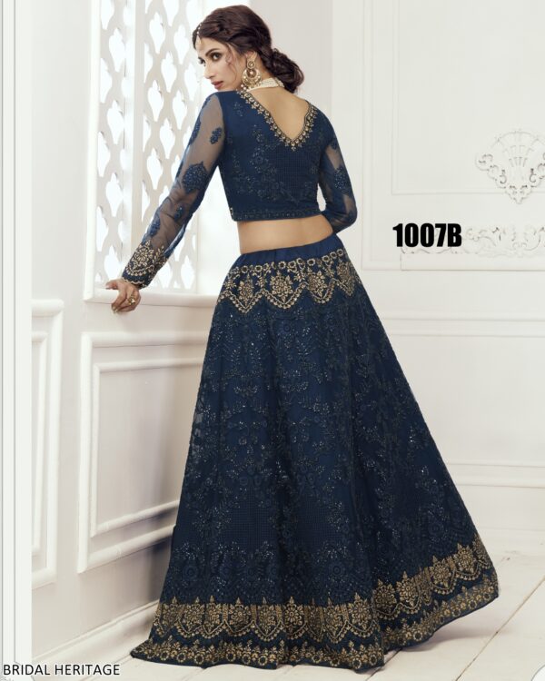 Captivating Cording Embroidered Net Wedding Wear Semi-Stitched Lehenga Choli
