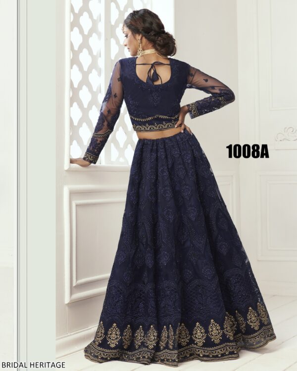 Captivating Cording Embroidered Net Wedding Wear Semi-Stitched Lehenga Choli