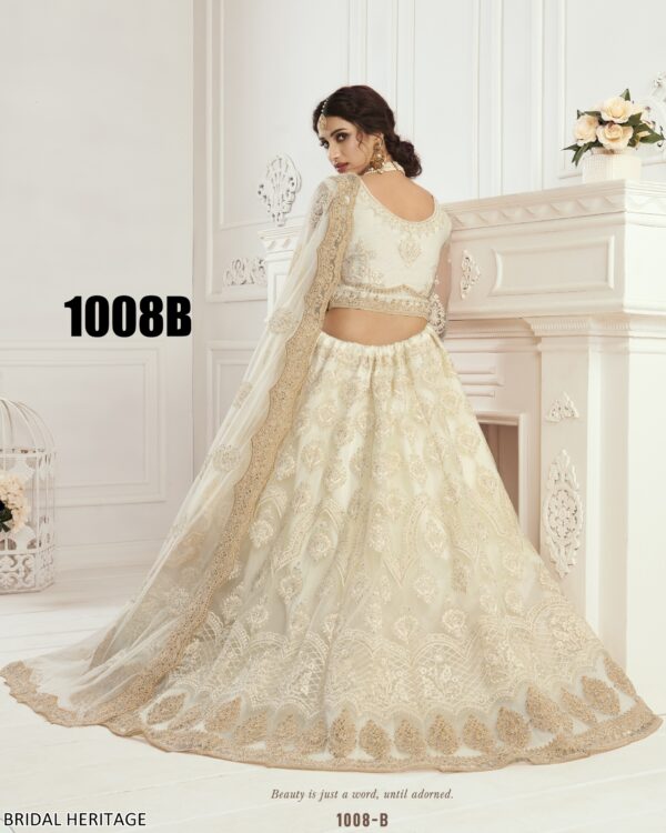 Captivating Cording Embroidered Net Wedding Wear Semi-Stitched Lehenga Choli