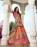 Wedding Special Beautiful Zarkan Cording Work Banarasi Silk Bridal Lehenga Choli Sets