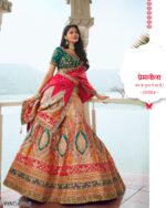 Wedding Special Beautiful Zarkan Cording Work Banarasi Silk Bridal Lehenga Choli Sets