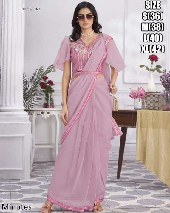 Designer Collection Of Eleven Designs Premium Shimmer Georgette And Fancy Drape Sarees
