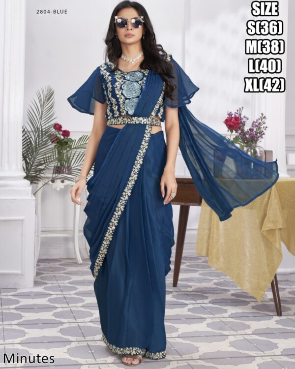 Designer Collection Of Eleven Designs Premium Shimmer Georgette And Fancy Drape Sarees