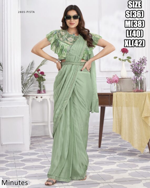 Designer Collection Of Eleven Designs Premium Shimmer Georgette And Fancy Drape Sarees