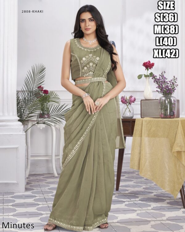 Designer Collection Of Eleven Designs Premium Shimmer Georgette And Fancy Drape Sarees