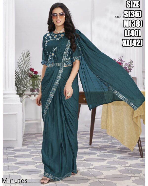 Designer Collection Of Eleven Designs Premium Shimmer Georgette And Fancy Drape Sarees