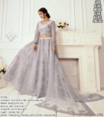 Captivating Cording Embroidered Net Wedding Wear Semi-Stitched Lehenga Choli