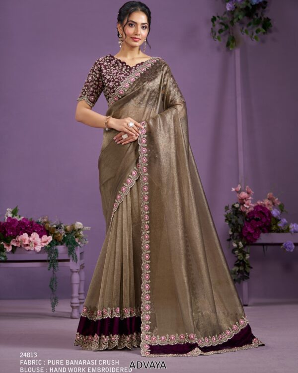 We Have Scintillating Collection Of Party Wear Designer Un-Stitch Sarees
