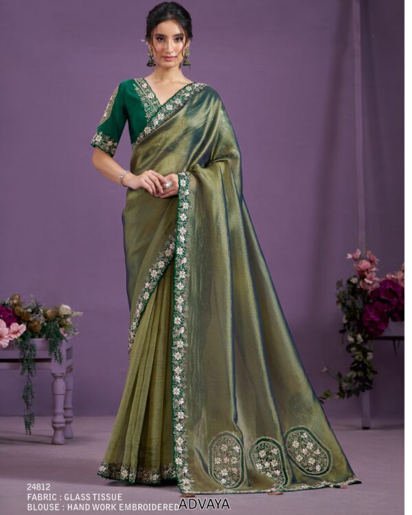We Have Scintillating Collection Of Party Wear Designer Un-Stitch Sarees