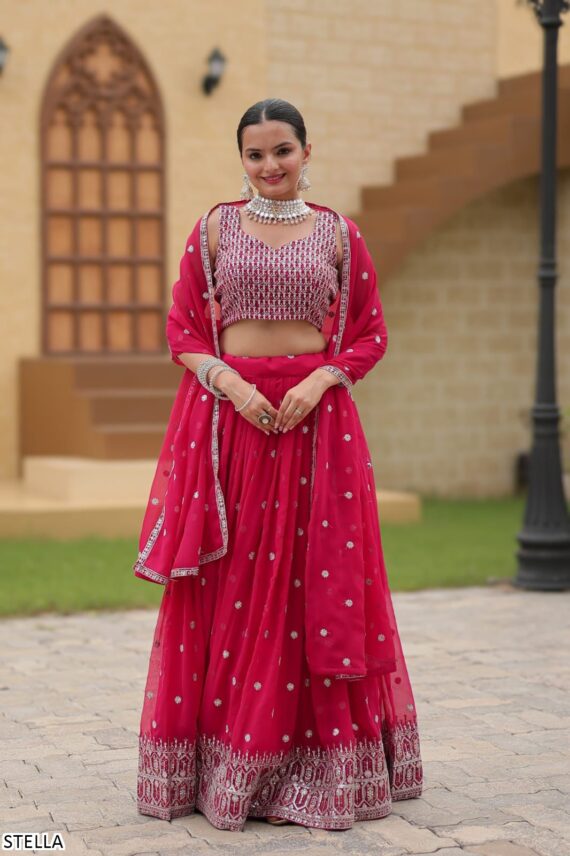 Exclusive Ethnic Style On Your Special Occasion With Semi-Stitch Party Wear Lehenga Choli