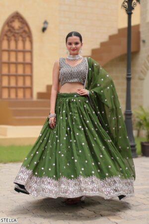 Exclusive Ethnic Style On Your Special Occasion With Semi-Stitch Party Wear Lehenga Choli