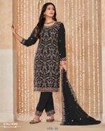 Go For Festive Glam! Buy Rich Fabric, Bold Colors And Dazzling Embroidery Work On Straight Salwar Suits