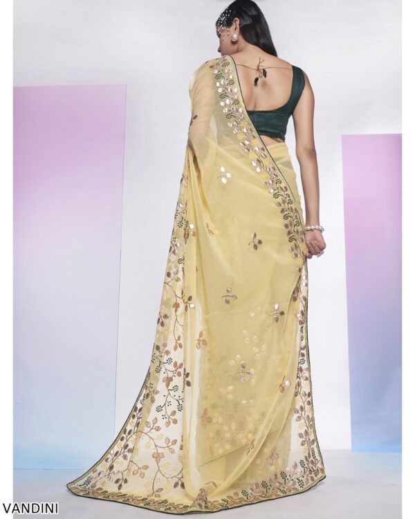 New Party Wear Sequence Embroidered Fancy Designer Saree With Un-Stitched Blouse
