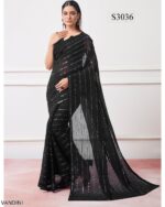 New Party Wear Sequence Embroidered Fancy Designer Saree With Un-Stitched Blouse