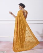 New Party Wear Sequence Embroidered Fancy Designer Saree With Un-Stitched Blouse