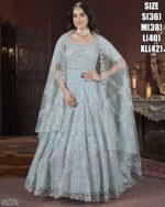 Delightful Embroidered Anarkali Gown With Net Dupatta For Women