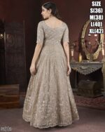 Delightful Embroidered Anarkali Gown With Net Dupatta For Women