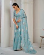 Indian Designer Ethnic Wear Saree With Un-Stitched Blouse For Elegant Parties