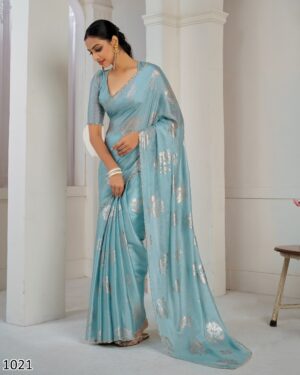 Indian Designer Ethnic Wear Saree With Un-Stitched Blouse For Elegant Parties