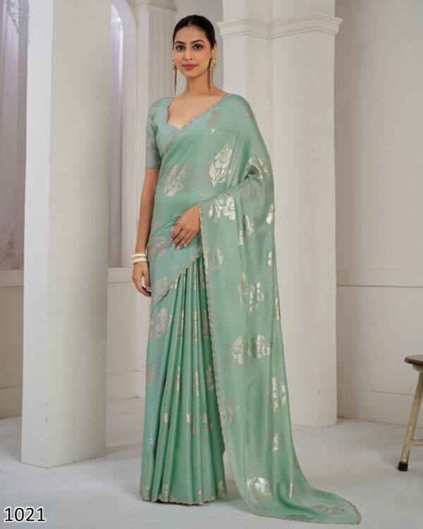 Indian Designer Ethnic Wear Saree With Un-Stitched Blouse For Elegant Parties