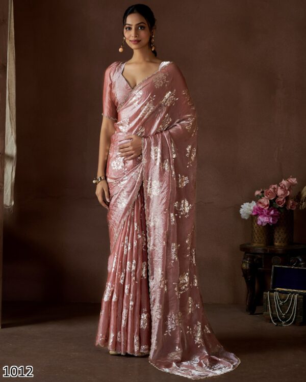 Our Premium And Authentic Partywear Designer Un-Stitched Saree Collection 2024