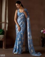 Our Premium And Authentic Partywear Designer Un-Stitched Saree Collection 2024