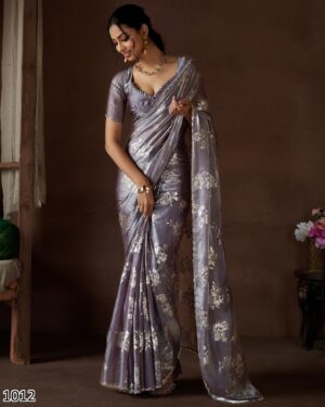 Our Premium And Authentic Partywear Designer Un-Stitched Saree Collection 2024
