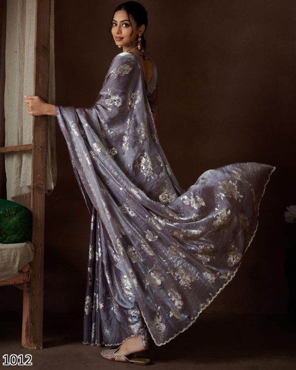 Our Premium And Authentic Partywear Designer Un-Stitched Saree Collection 2024