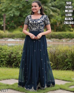 Buy Elegant Designer Full Length Gown Dress With Sequins & Embellishments Perfect for Special Occasions