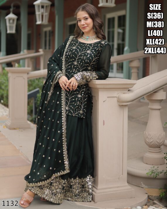 Ready To Wear Top With Plazo Suits In Attractive Colors Is Perfect For Any Festival