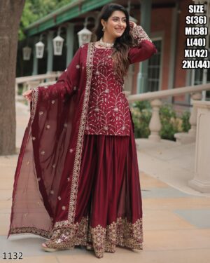 Ready To Wear Top With Plazo Suits In Attractive Colors Is Perfect For Any Festival